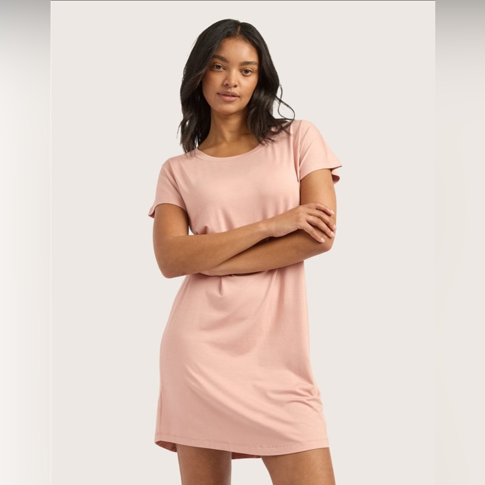 Boody Goodnight Nightdress super soft bamboo viscose in dusty pink - NWT